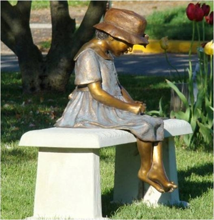 Girl On Bench Triangle Park